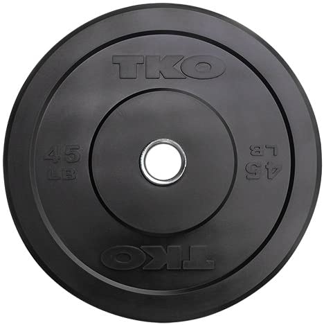 Solid Black Rubber Bumper Plate - 45lb (Sold Individualy)
