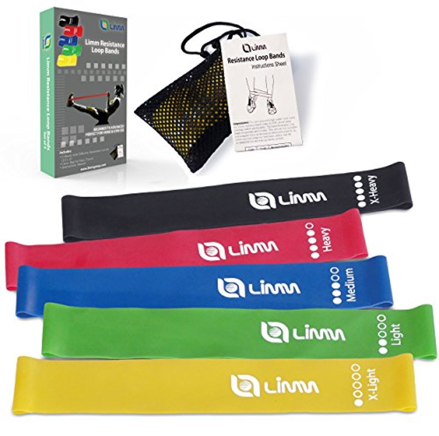 Premium Resistance Bands Exercise Loops - Set of 5, 12-inch Workout Bands - Everyday Crosstrain