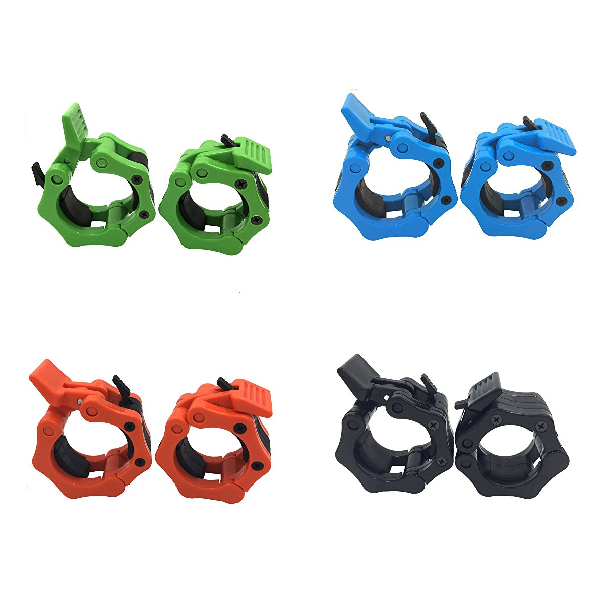 Olympic Barbell Clamps 2 inch Quick Release Locking Pair. Perfect for Crossfit