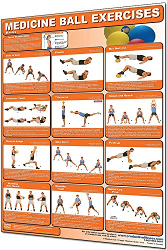 Laminated Medicine Ball Exercises (Basics) Poster. Get fit, Strengthen your Core - Everyday Crosstrain