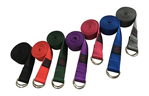 Yoga Strap – Durable and Adjustable Cotton Exercise Straps (8FT or 10FT) D-Ring - Everyday Crosstrain