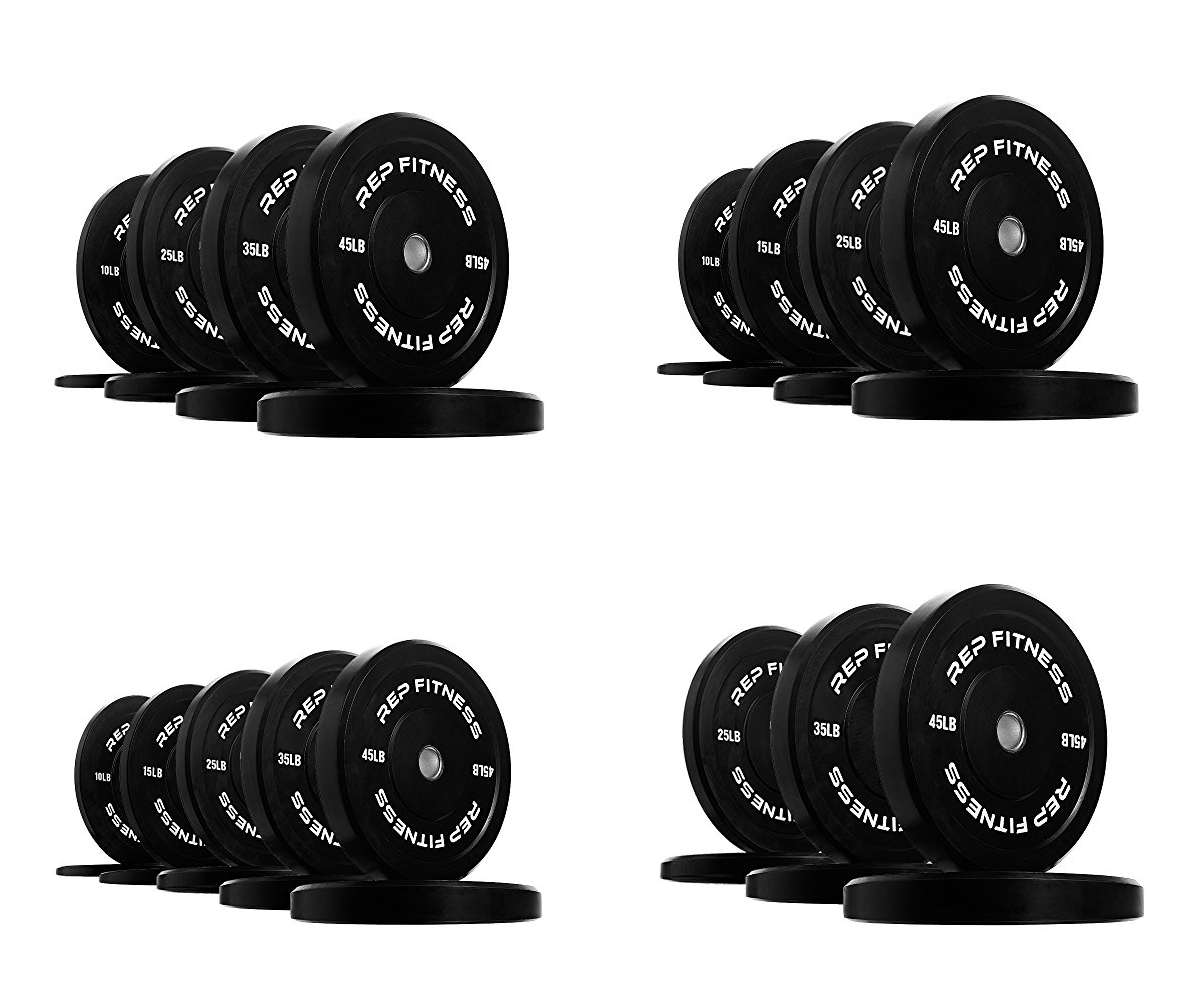 Black Rubber Bumper Plates for Strength and Conditioning Weightlifting Workouts