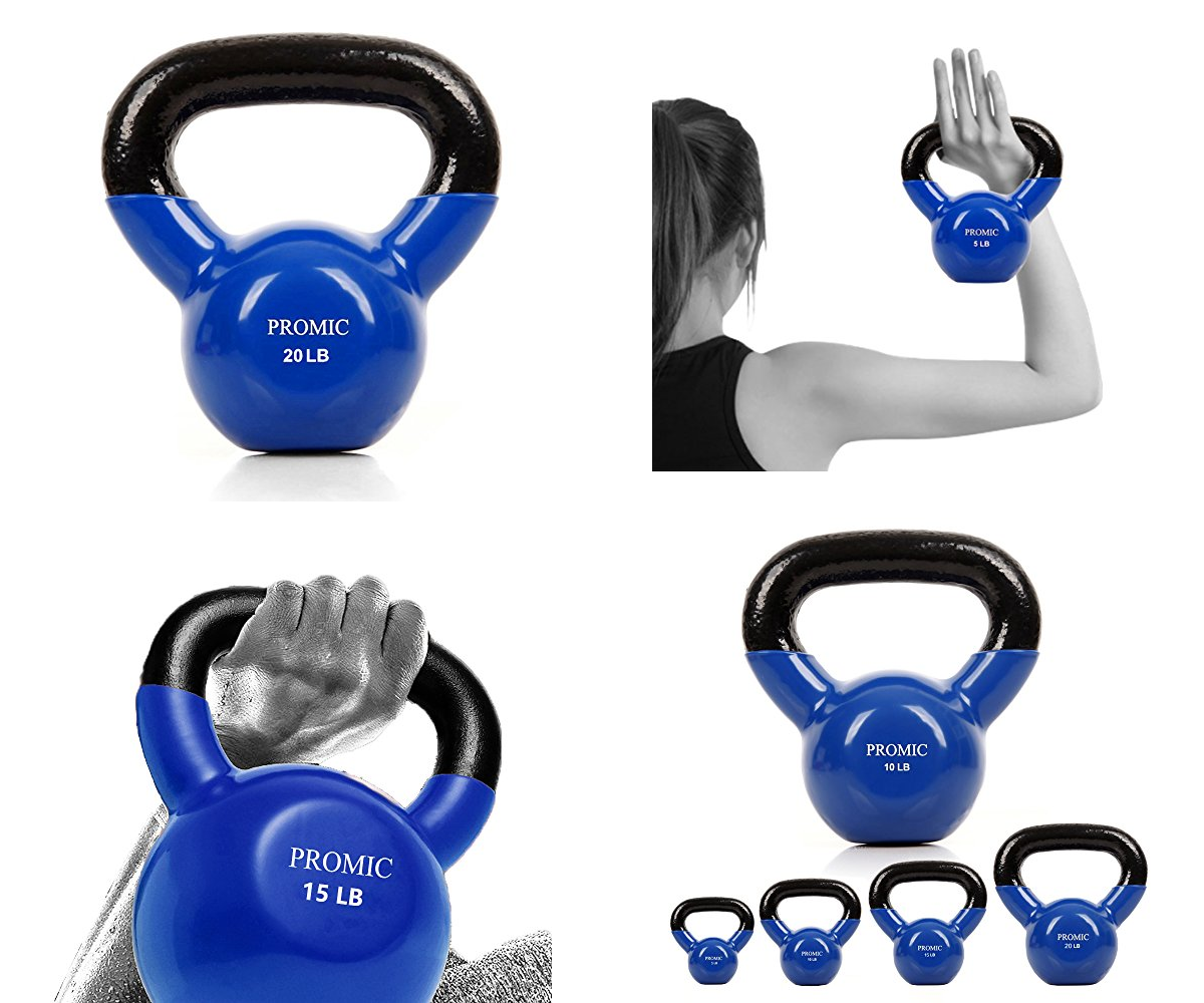 Vinyl Coated Kettlebell Solid Cast Iron Fitness Kettlebell Weight Sold as Single