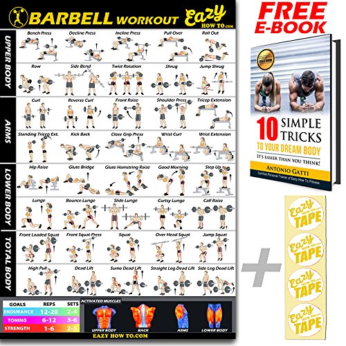 Barbell Weight Lifting Bar Exercise Workout BIG Banner Poster Home Gym Chart - Everyday Crosstrain