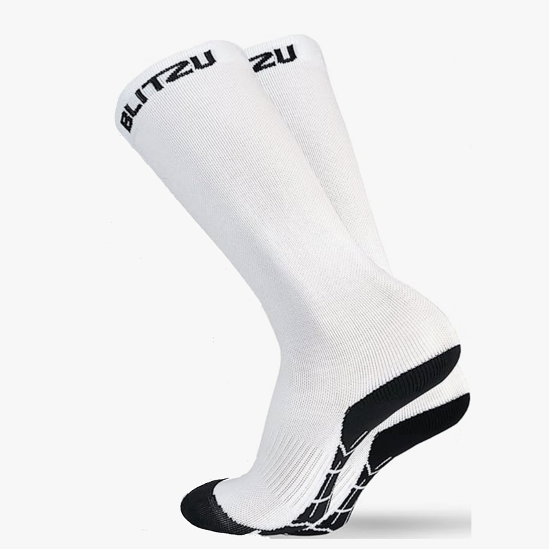 BLITZU 3 Pairs Calf Compression Sleeves for Women and Men Size L-XL, One  Black, One White, One Grey