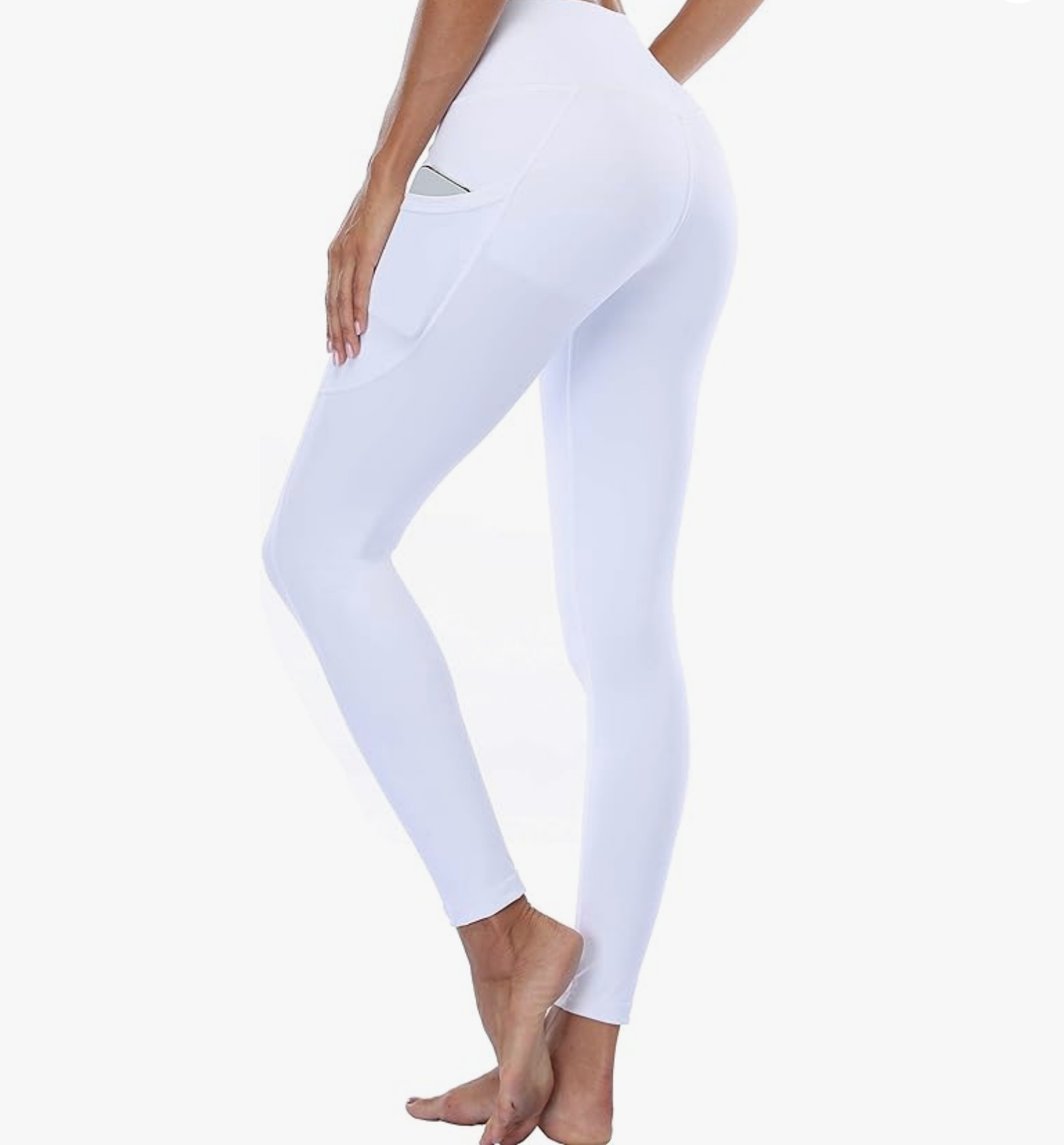 White Color Women's Capri Leggings, Bright Solid White Color Yoga Capris  Tights- Made in USA/EU/MX