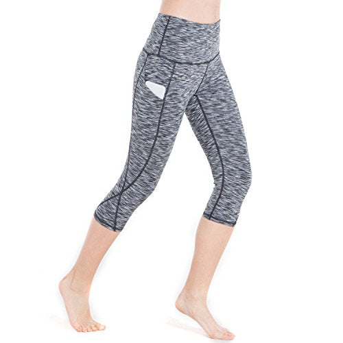 Women's High Waisted Yoga Capris with Pockets,Tummy Control