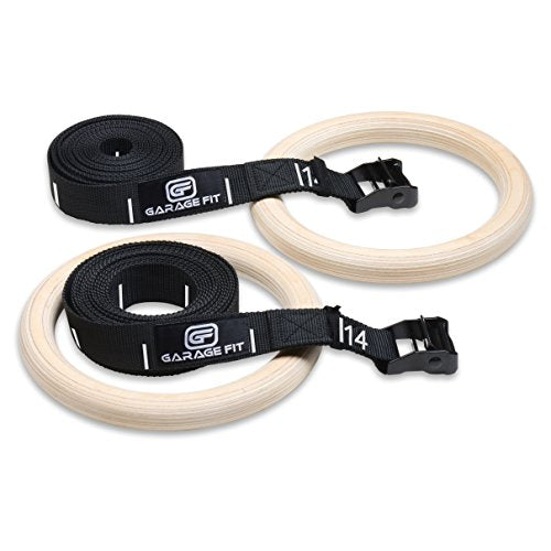 Wood Gymnastics Rings for a solid grip. Perfect for Fitness, Garage & Gym Rings - Everyday Crosstrain