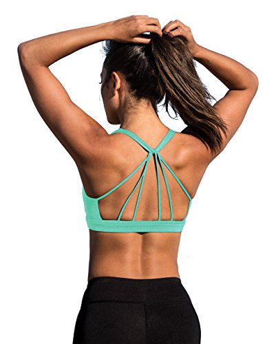 OYOANGLE Women's Criss Cross Sports Bra Padded Strappy Medium Support  Workout Yoga Bra Black Graphic S at  Women's Clothing store