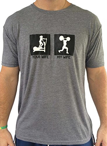 Funny Crossfit Workout T-Shirt - Men's My Wife, Your Wife Grey Tri-Blend T-Shirt - Everyday Crosstrain