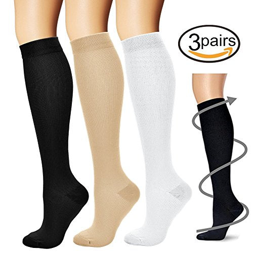 Compression Socks (3 pairs) for Men & Women - Best for Sports