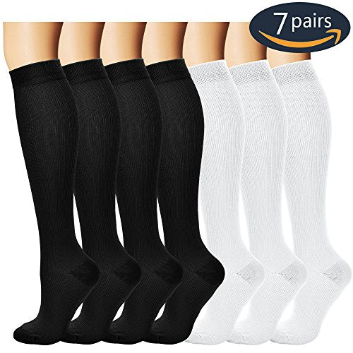 7 Pairs Compression Socks For Men & Women - Best Medical, Running and Pregnancy - Everyday Crosstrain