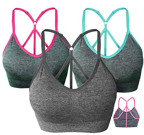 Women's Removable Padded Sports Bras Medium Support Workout Yoga