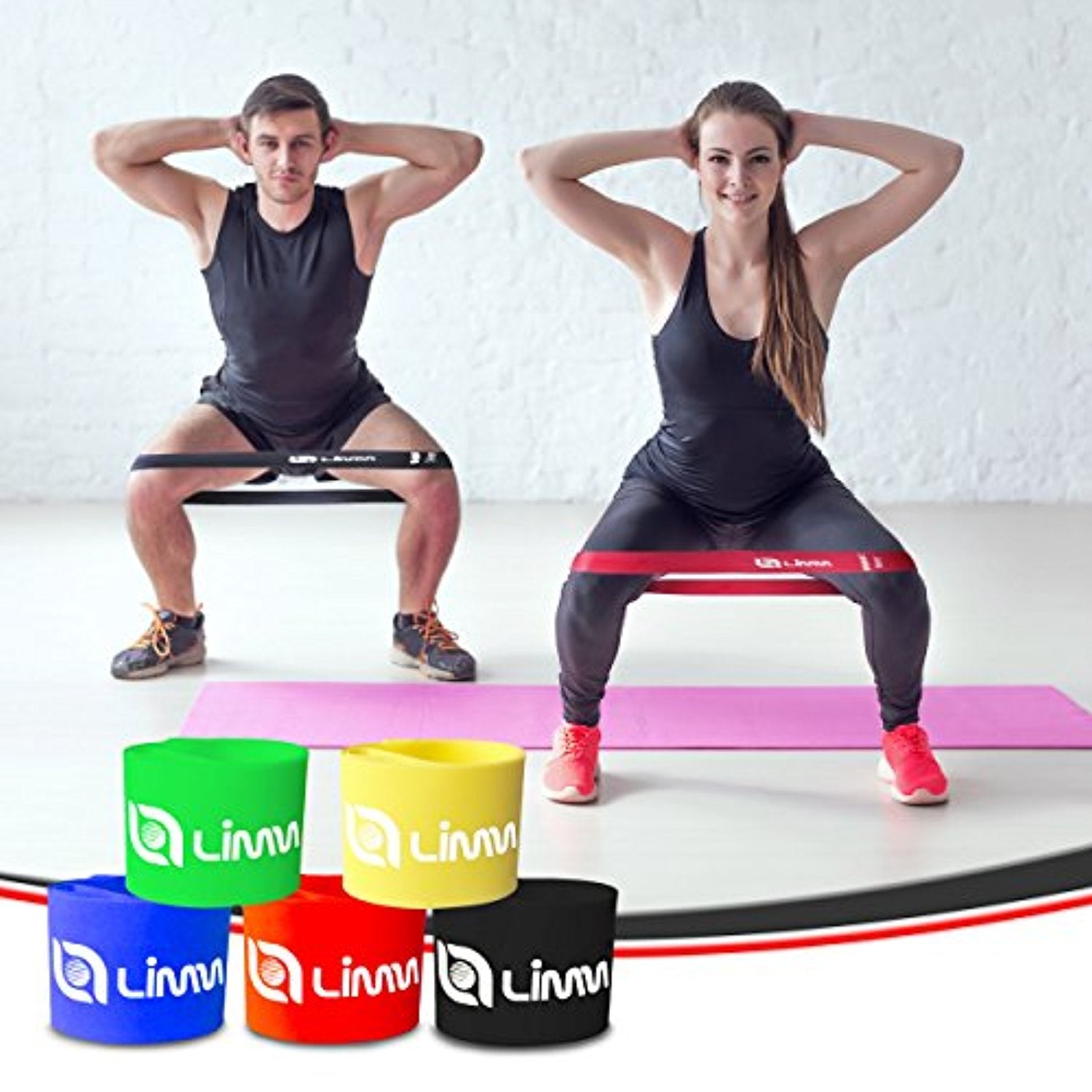 Resistance Loop Band Exercise Set, Guide, Bag, and Video