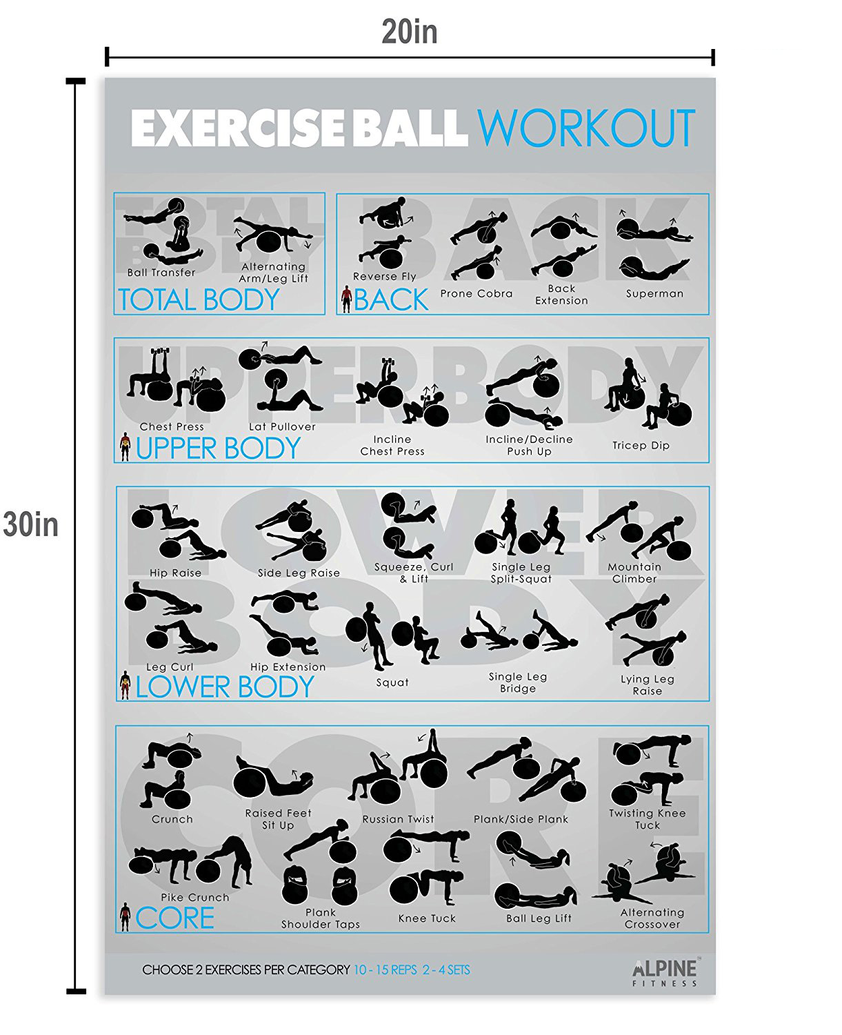 Vetor de Exercise ball workout set. Idea of body health and