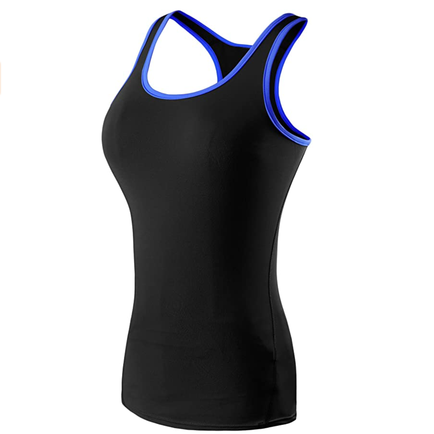 Neleus Women's 3 Pack Compression Athletic Dry Fit Long Tank  Top,Black,Grey,Blue,US M,EUR L