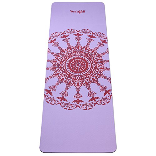Eco Friendly Yoga Mat for Pilates, Workout – ¼ inch Thick (6mm, Reveria Purple)
