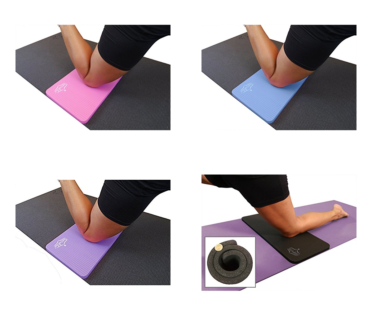 Extra Thick Yoga and Pilates Mat 1/2 inch 8 Colors The extra thick yoga and Pilates  mat uses high density foam for 1/2-inch thickness, great for use on hard  floors. The extra