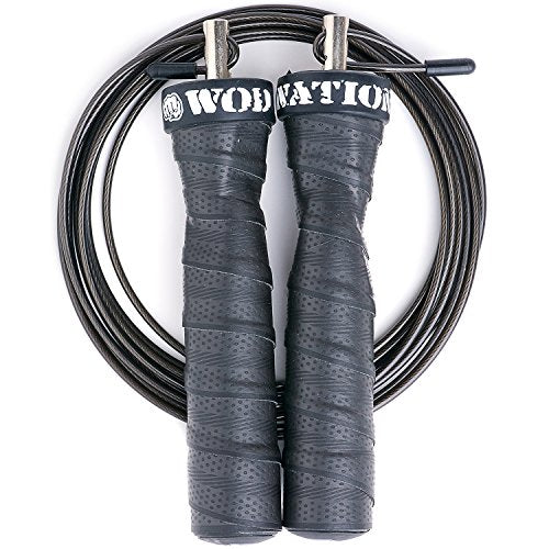 Wod Nation Attack Speed Jump Rope : Adjustable Jumping Ropes : Unique Two Cable Skipping Workout System : One Thick and One Ligh
