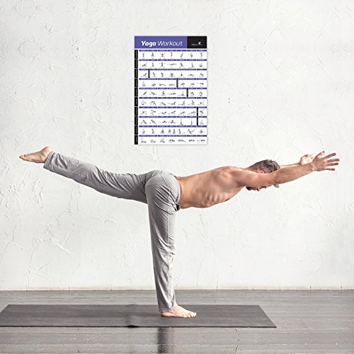 Laminated Yoga Workout Exercise Poster - Premium Instructional