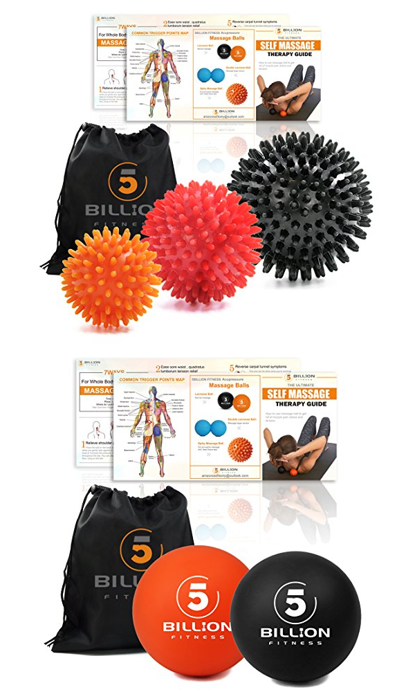 Lacrosse Massage Balls. Deep Tissue Massage Tool for Stress Relieve Relaxation