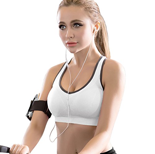 FITTIN Racerback Sports Bras for Women - Padded Seamless High Impact  Support for Yoga Gym Workout Fitness in 2023