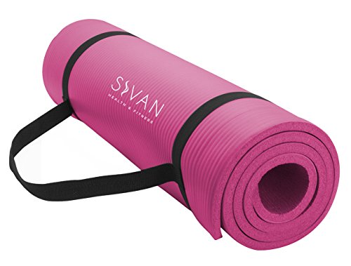 Comfort Foam Yoga Mat 1/2-Inch Extra Thick, 71-Inch Long NBR, for