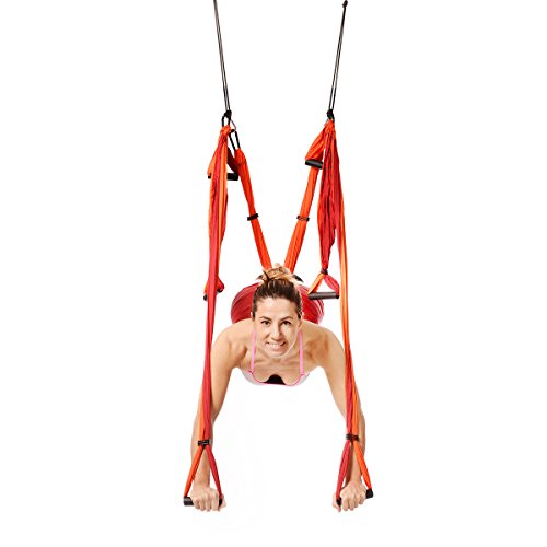 YOGABODY Yoga Trapeze Pro – Yoga Inversion Swing with Free Video Series and  Pose Chart, Aqua 