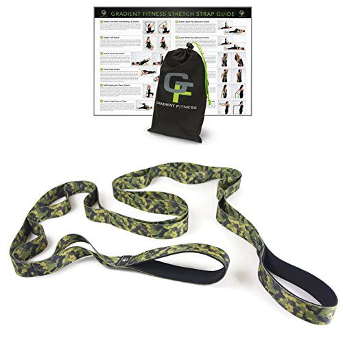 Gradient Fitness Stretching Strap for Physical Therapy, 12 Multi-Loop  Stretch Strap 1 W x 8' L, Neoprene Handles, Physical Therapy Equipment,  Yoga Straps for Stretching, Leg Stretcher Green/Gray