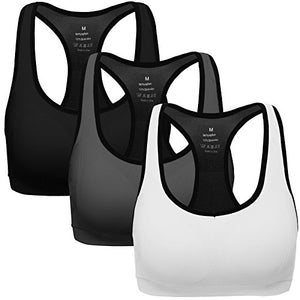 MIRITY Women Racerback Sports Bras - Medium Impact Workout Gym Activewear  Bra