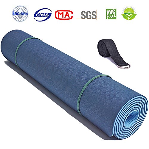 Anti-Skid Yoga Mat，Eco-Friendly and Odor-Free Exercise Mat with Good  Elasticity，Durable Portable Easy to Clean Workout Mat