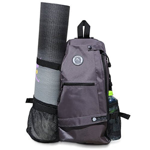 AURORAE Yoga Mat Carrier Bag. Multi Purpose Cross-Body Sling Back Pack, Grey