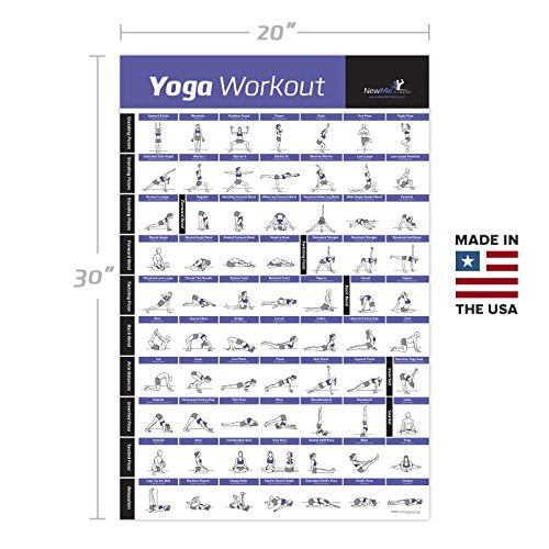 Laminated Yoga Workout Exercise Poster - Premium Instructional Essential Poses - Everyday Crosstrain