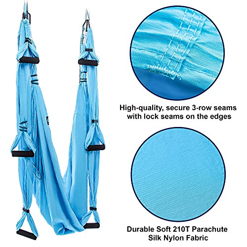 5ft Aerial Yoga Swing Trapeze Hammock Extension Straps for Fitness  Exercise, Multi-Loop Climber Strength Daisy Chains Include 2 Safty  Carabiners