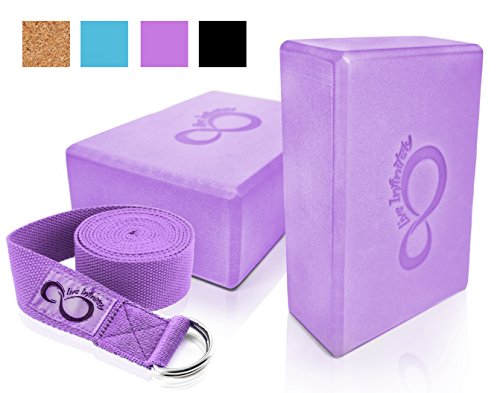 Myga Yoga Blocks & Strap Set 2 High Density Foam Bricks and Metal D Ring  Belt Choice of Colour -  Canada