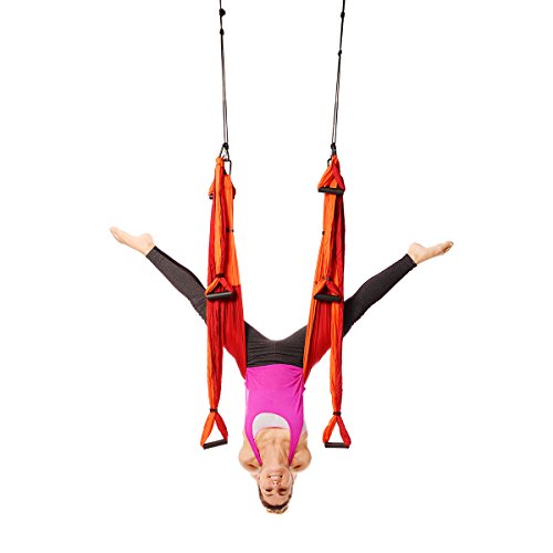 Orange Yoga Trapeze - Yoga Swing / Sling / Inversion Tool For Deep