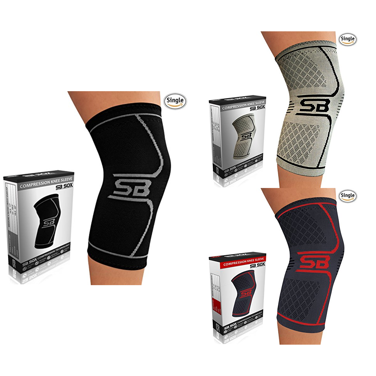 Compression Knee Sleeve - Best Knee Brace for Meniscus Tear and