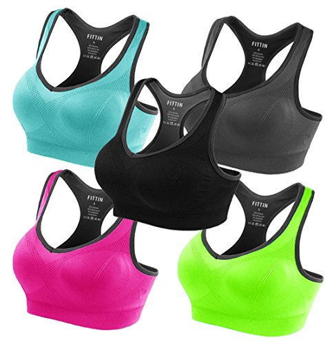FITTIN Racerback Sports Bras for Women- Padded Seamless High Impact Support  for Yoga Gym Workout Fitness : : Clothing, Shoes & Accessories